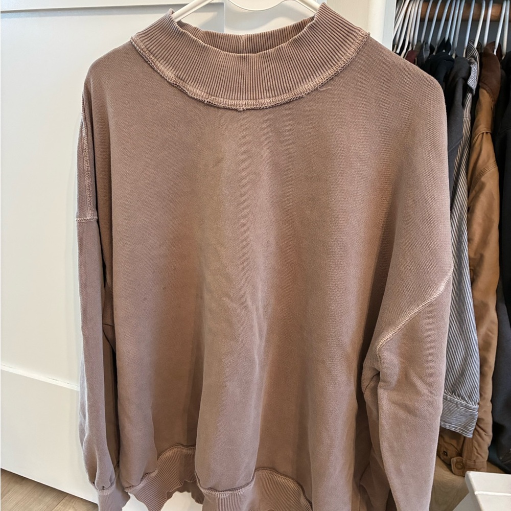 We The Free Dusty Pink Cowl Neck Sweater